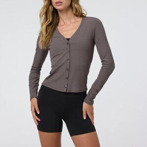 Vuori Long Sleeve Pose Cardigan (S) in Chia